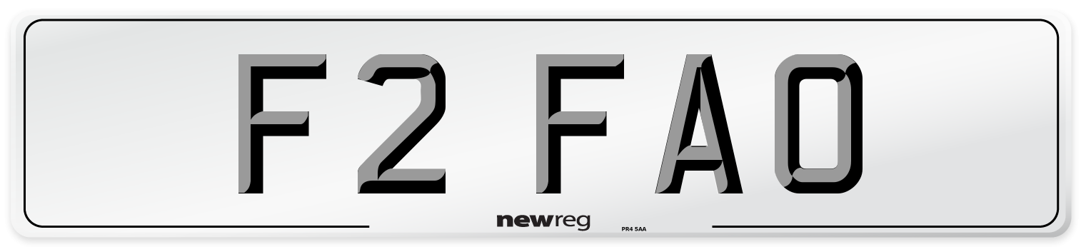 F2 FAO Number Plate from New Reg